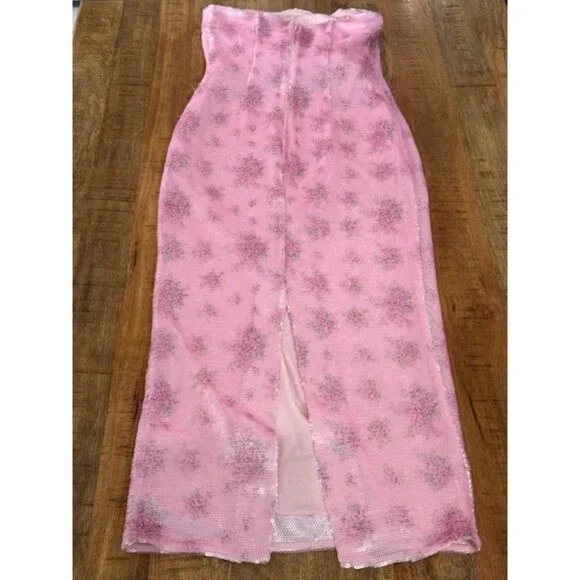 LoveShackFancy Stasia Sequin Dress Sz 2 Love Shack Fancy Flamenco Pink Ethereal - Picture 4 of 16